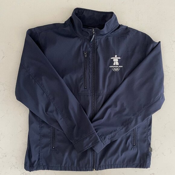 Elevate Vancouver 2010 Olympics Full Zip Polyester Windbreaker Jacket Navy Sz XL - Picture 1 of 16